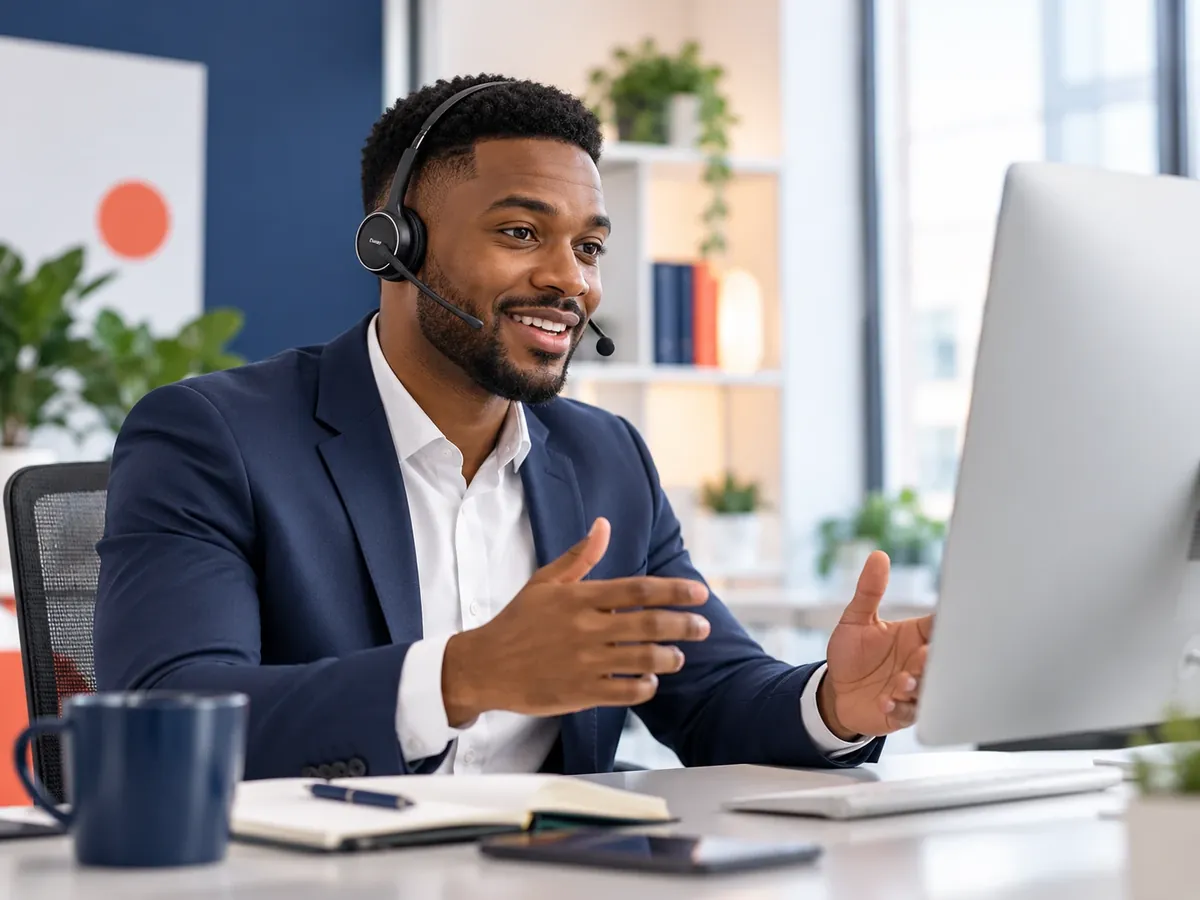 Un commercial Relavoxa en rendez-vous avec un prospect