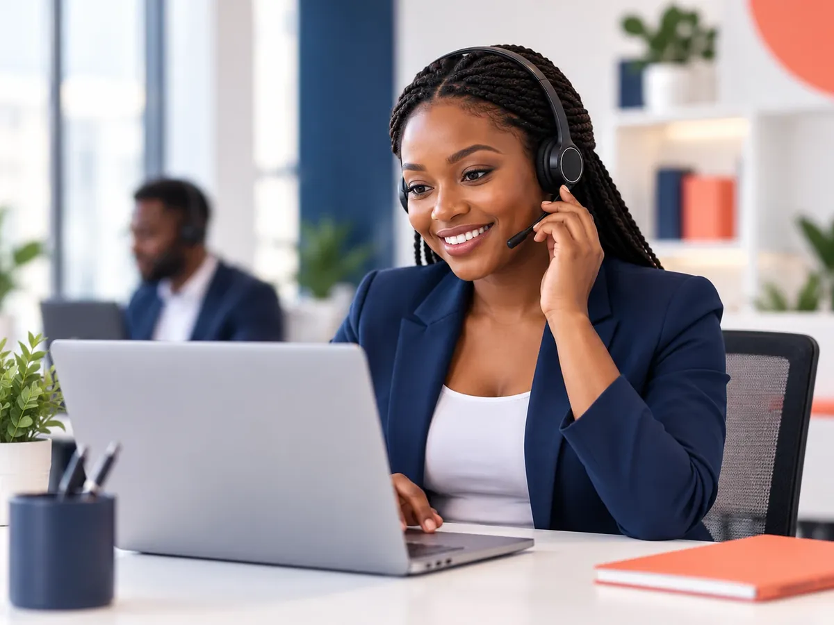 Une conseillère Relavoxa en ligne avec un client